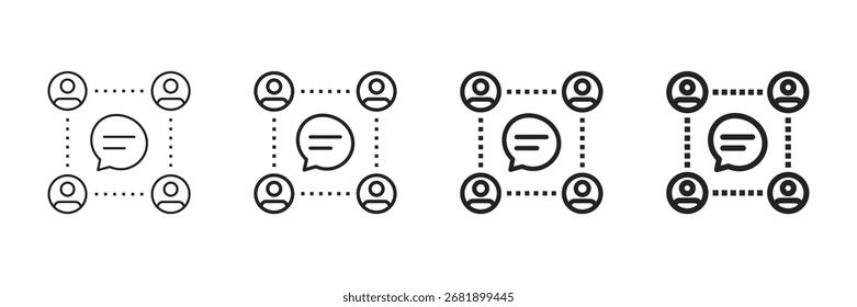 Conjunto de iconos de discusión Colección de estilo de línea diferente