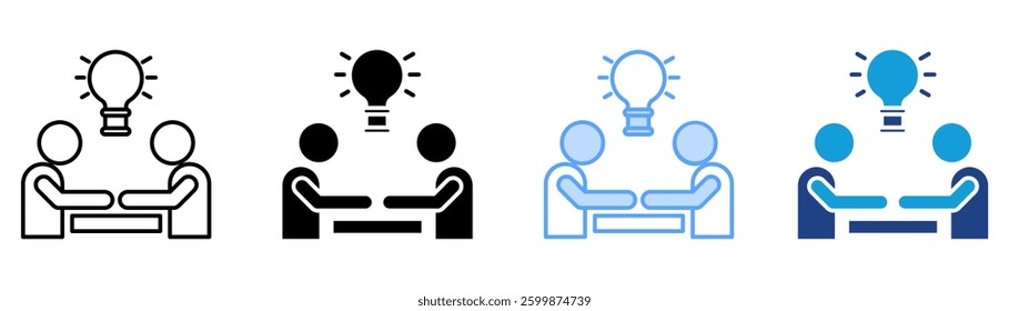 Discussion Icon Set Multiple Style Collection