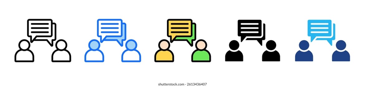 Discussion Icon Set Multiple Style Collection
