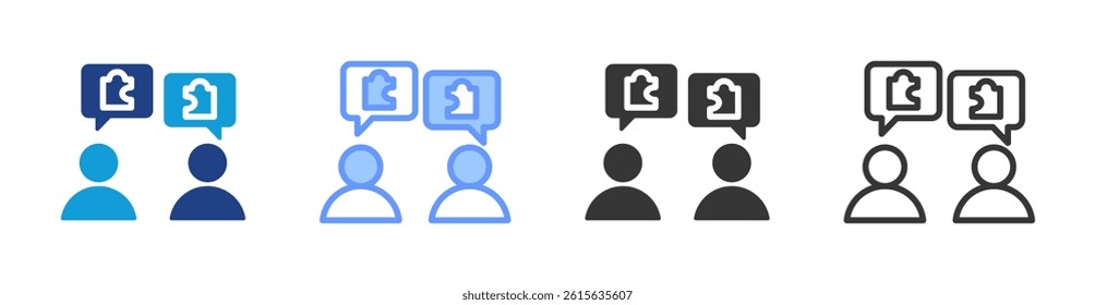 Discussion icon set multiple style collection