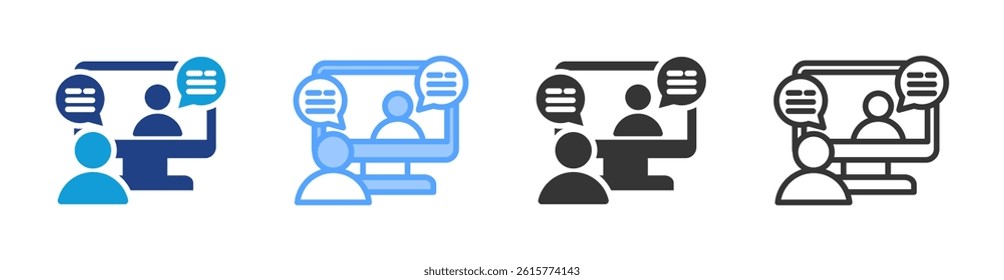 Discussion icon set multiple style collection