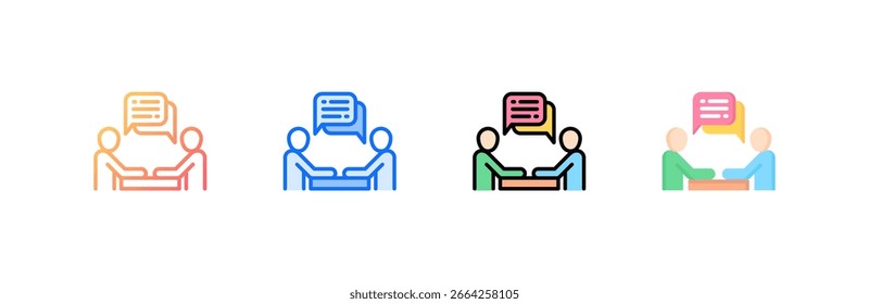 Discussion icon set multiple style collection