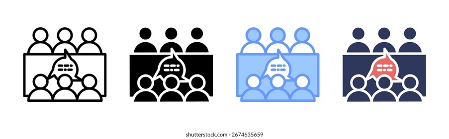 Ícone de Discussão Definir Coleção de Vários Estilos