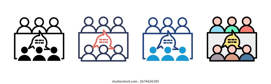 Discussion Icon Set Multiple Style Collection