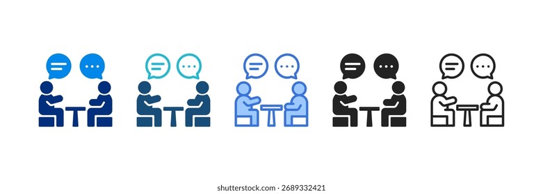 Conjunto de iconos de discusión Ilustración vectorial de estilos múltiples