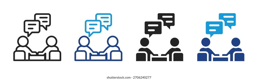 Discussion icon set multiple style collection