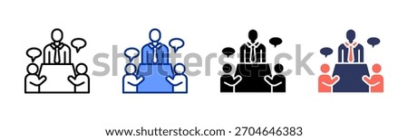 Discussion icon set multiple style collection