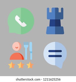 discussion icon set. vector set about speech bubble, strategy and people icons set.