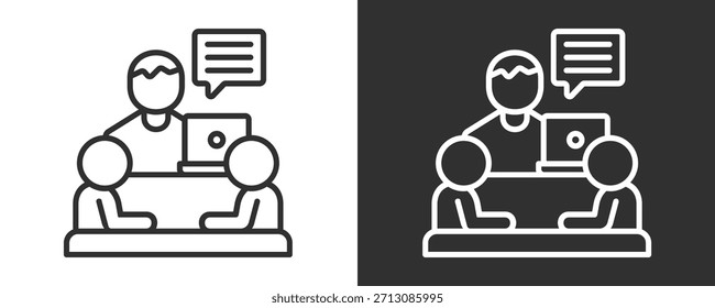 Conjunto De Íconos De Discusión Colección De Vector Aislada En Blanco Y Negro