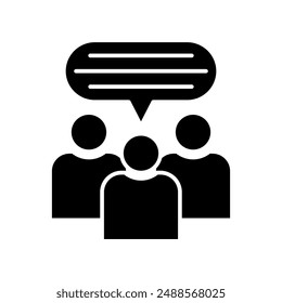 discussion icon, silhouette vector isolated on white background. simple and modern design