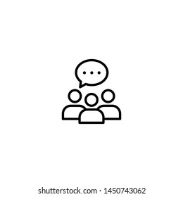 Discussion icon. Social vector icon. User group network. Corporate team group. Community member symbol. Business team work activity. Staff unity 