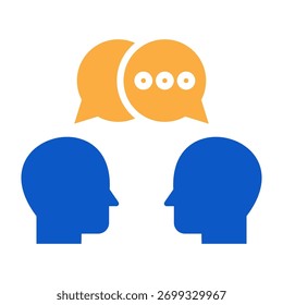 Ícone de discussão Ilustração de vetor de design de cor sólida