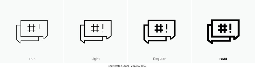 discussion icon. Thin, Light Regular And Bold style design isolated on white background