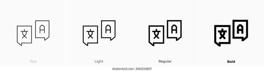 discussion icon. Thin, Light Regular And Bold style design isolated on white background