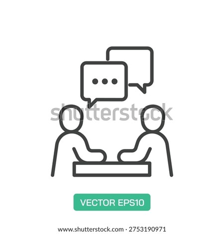 Discussion icon. Thin line icon vector