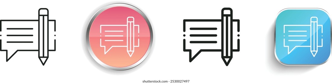 ícone de discussão. Design fino, linear, regular e estilo botão isolado no fundo branco