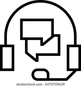 icono de discusión. Diseño de estilo lineal delgado aislado sobre fondo blanco