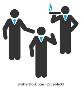 Discussion icon. This isolated flat symbol uses modern corporation light blue and gray colors.