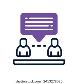 icono de discusión. icono de doble tono vectorial para tu sitio web, móvil, presentación y diseño de logotipo.