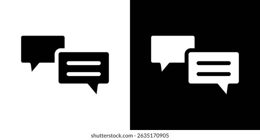 Ícone de discussão Vetor em estilo simples. Silhuetas de coleção