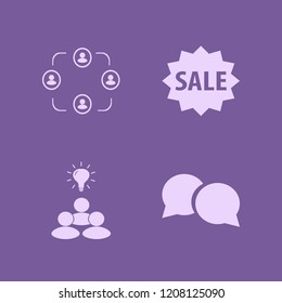 discussion icon. discussion vector icons set sale, speech bubbles, people and group idea