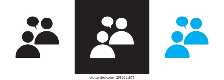 Discussion icon . Vector illustration. isolated on white and black background. EPS 10