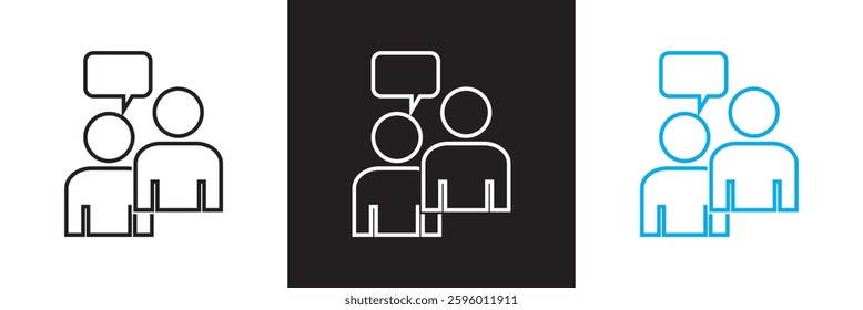 Discussion icon . Vector illustration. isolated on white and black background. EPS 10