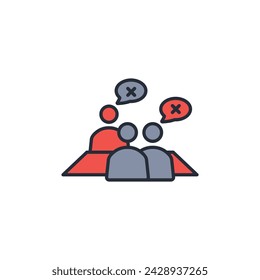 Discussion icon. vector.Editable stroke.linear style sign for use web design,logo.Symbol illustration.