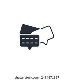Diskussionssymbol. Vektorgrafik.Editierbares Strich.Lineares Stilzeichen zur Verwendung Webdesign, Logo.Symboldarstellung.