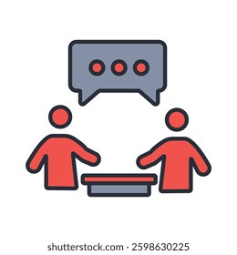 discussion icon. vector.Editable stroke.linear style sign for use web design,logo.Symbol illustration.
