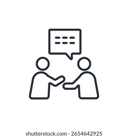 discussion icon. vector.Editable stroke.linear style sign for use web design,logo.Symbol illustration.
