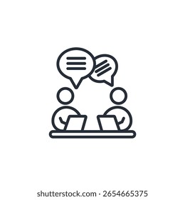 discussion icon. vector.Editable stroke.linear style sign for use web design,logo.Symbol illustration.