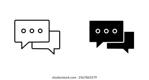 Discussion icons collection in Filled flat and thin line style.