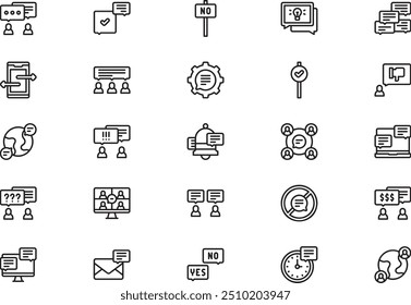 Discussion icons collection is a vector illustration with editable stroke.