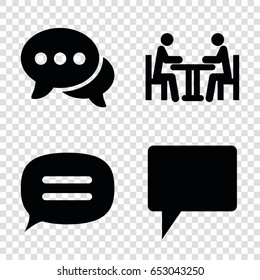 Discussion icons set. set of 4 discussion filled icons such as chat