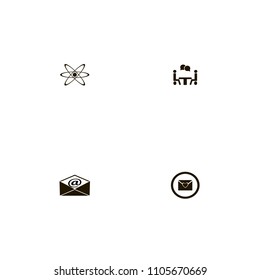 Discussion icons set. letter, network, global and interlocutors