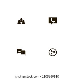 Discussion icons set. square, community, group and handset
