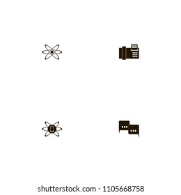 Discussion icons set. square, global, fax and network