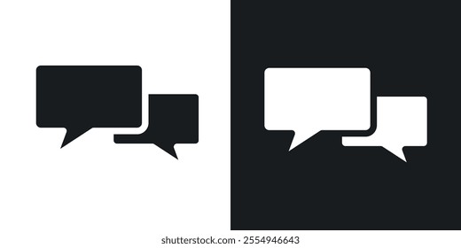 Discussion icons in solid black and white colors