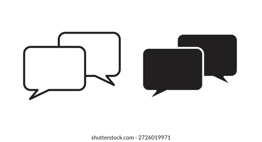 Símbolo de Vector de iconos de discusión con trazo editable y versiones planas