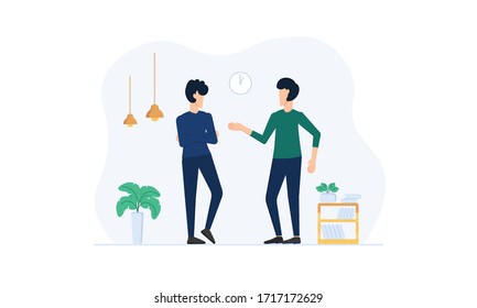 Discussion Illustration, simple illustration for business, for UI design, landing page, infographic, etc