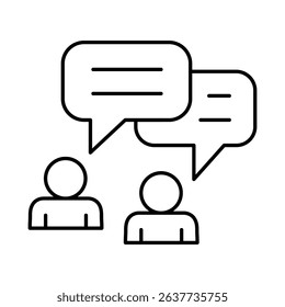 Discussion Line Icon. E-learning, Education, Teaching, Online Study Icons Editable Stroke Vector Illustration