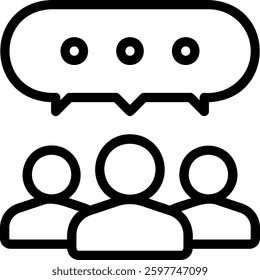 discussion line icon illustration vector