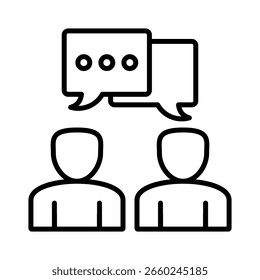 Ilustração de vetor de ícone de linha de discussão