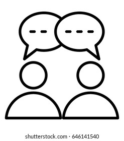 Discussion Line Vector Icon