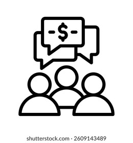 Discussion Line Vector Illustration On White Background.