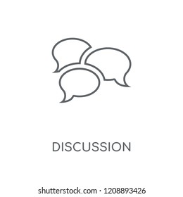 Discussion linear icon. Discussion concept stroke symbol design. Thin graphic elements vector illustration, outline pattern on a white background, eps 10.