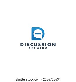 Discussion logo design message icon vector