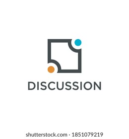 Discussion logo design, Talking logo design, Consult logo designs vector illustration