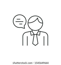 discussion - minimal line web icon. simple vector illustration. concept for infographic, website or app.